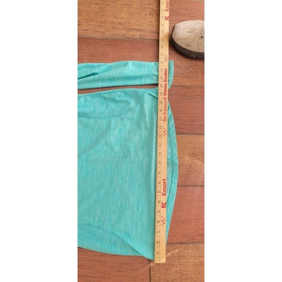 Danskin Now Hooded Blue Green Dri More Light Thermal Pullover Small Ruched Thumb - Picture 6 of 9